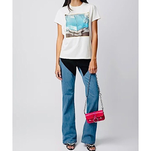 ZADIG & VOLTAIRE Zoe PhotoPrint Blue Car Strass Tee - Picture 3 of 15